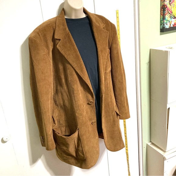 Brown Corduroy Suit Blazer Jacket Coat Brown G-III Apparel Men's XL - Picture 4 of 15